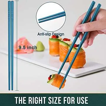GLAMFIELDS Premium Multicolour Reusable Chopsticks Set