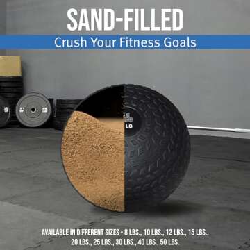 Fitness First Slam Ball, Easy-to-Grip, Sand-Filled Medicine Ball for Exercise and Workout, Ideal for Weight Training, Cross-Training, Cardio, and Plyometric Workout, Available in Different Weights