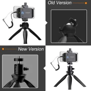 COMICA CVM-WS50C Wireless Lavalier Microphone for iPhone with Tripod, Real-time Monitor, Wireless Lapel Mic for Android, Video Recording Mic for YouTube TikTok Livestream Vlog.