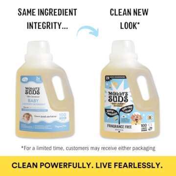 Molly's Suds Baby Liquid Laundry Detergent | Removes Formula, Poop & Spit-Up Stains | Extra Gentle f...