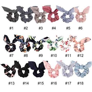 ANBALA 18 Pcs Bow Scrunchies Set for All Hair Types