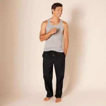 Amazon Essentials Men's Tank Undershirts, Pack of 6, Black/Grey Heather, Large