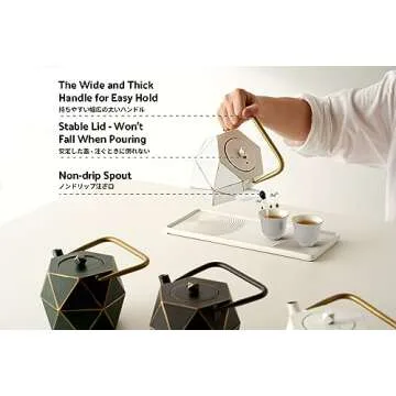 Toptier Cast Iron Teapot - Stovetop Safe 30 oz Kettle