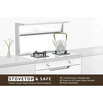 Toptier Cast Iron Teapot - Stovetop Safe 30 oz Kettle