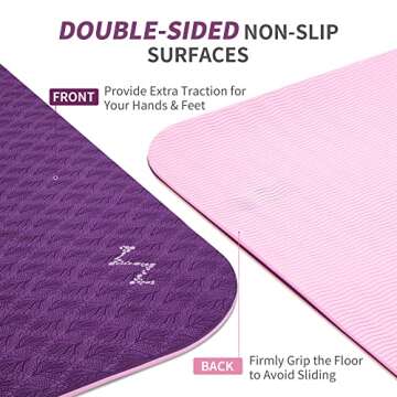 Extra Wide Yoga Mat | CAMBIVO Non-Slip TPE Fitness Mat