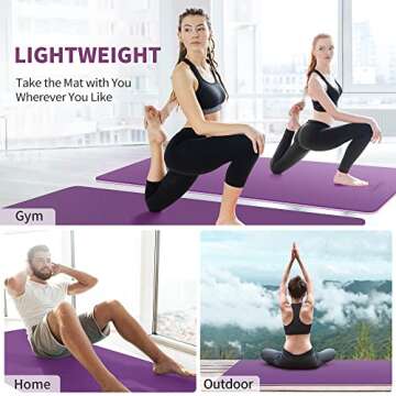 Extra Wide Yoga Mat | CAMBIVO Non-Slip TPE Fitness Mat