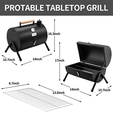 Compact Outdoor Charcoal Grill Perfect for Picnics