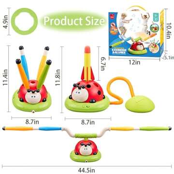 Powza 3 in 1 Musical Jump, Toss Ring Game Toy and Stomping Launch Rocket Launcher for Kids Outdoor Toys with Remote Control, Indoor Outside Toys for Kids Ages 4-8 Toys for Ages 5-7 8-13 Kids Gifts