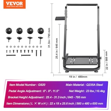 VEVOR G920 Racing Steering Wheel Stand Shifter Mount fit for Mainstream Brands Gaming Wheel Stand Wheel Pedals NOT Included Racing Wheel Stand