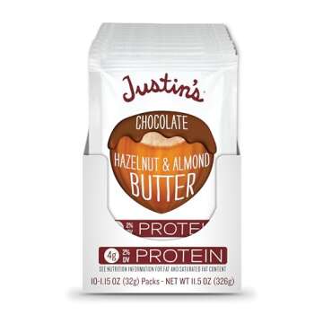 Justin's Chocolate Hazelnut & Almond Butter Squeeze Pack, Organic Cocoa, Gluten-free, Responsibly So...
