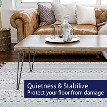 SMARTSTANDARD 16" Hairpin Furniture Legs, Metal Home DIY Projects for Nightstand, Coffee Table, Desk, etc with Rubber Floor Protectors Black 4PCS