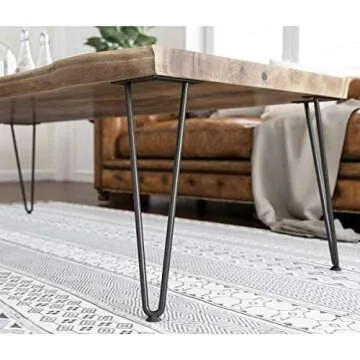 SMARTSTANDARD 16" Hairpin Furniture Legs, Metal Home DIY Projects for Nightstand, Coffee Table, Desk, etc with Rubber Floor Protectors Black 4PCS