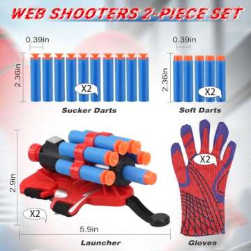 JONEG Web Shooters Toy for Kids 2 Pack, Toy for 3 4 5 6 7 8 Year Old Boy, Web Slinger Boy Toys with ...
