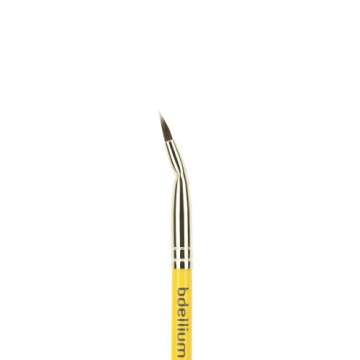 Bdellium Tools Professional Makeup Brush - Travel 708 Bent Eyeliner - Short Wooden Handle for Conven...