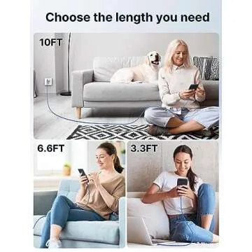 JSAUX 3-Pack USB C to USB C Cable 100W [10ft/6.6ft/3.3ft] Compatible with iPhone 16e 16 15 Pro Max Plus, Samsung Galaxy S25 S24, CarPlay, iPad Pro, Type C to Type C Charger Cable Fast Charging -Blue