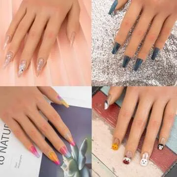 Veikmv Nail Silicone Practice Hand For Acrylic Nails Training Fake Hand Nail Art Practice Tools Hand Tattooed Nail Jewelry Showcase Supplies Manicure Beginners suits