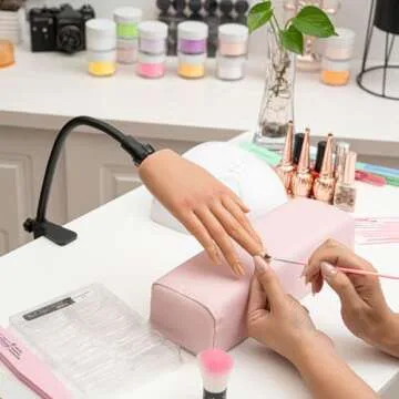 Veikmv Nail Silicone Practice Hand For Acrylic Nails Training Fake Hand Nail Art Practice Tools Hand Tattooed Nail Jewelry Showcase Supplies Manicure Beginners suits