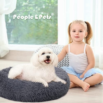 Cozy PEOPLE&PETS Plush Pet Bed for Dogs and Cats