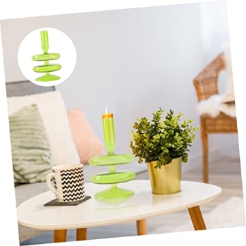 PRETYZOOM Retro Decor Glass Taper Candle Holder Candlestick Holder Pillar Candle Stand Table Centerpiece for Easter Wedding Birthday Party Favors Home Decor Green Glass Vase