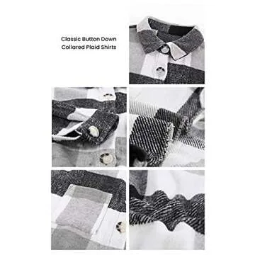 Stylish PRETTYGARDEN Women's Plaid Shacket Jacket