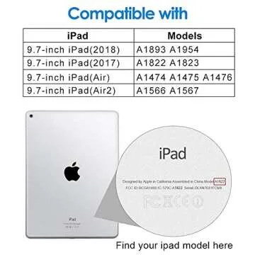 aoub Case for iPad 6th/5th Generation 9.7 inch, iPad Air 2, iPad Air, Stand Folio Detachable Wireles...