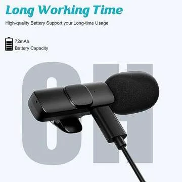 Aolemoa Wireless Microphone for iPhone iPad, Wireless Lavalier Microphone, Mini Mic Clip-on Microphones for Video Recording, Live Stream, Interview, Tiktok, Vlog, Podcast, YouTube, 2 Pack