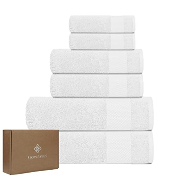 BIOWEAVES 100% Organic Cotton Plush Towel Set - White