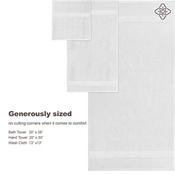 BIOWEAVES 100% Organic Cotton Plush Towel Set - White