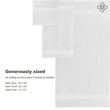 BIOWEAVES 100% Organic Cotton Plush Towel Set - White