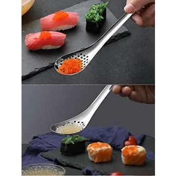 DUEBEL Spherical Caviar Dispenser, Caviar Maker Box, Molecular Gastronomy Kit | 96 Holes Roe Sauce Dispenser with Infuser & Strainer Spoon