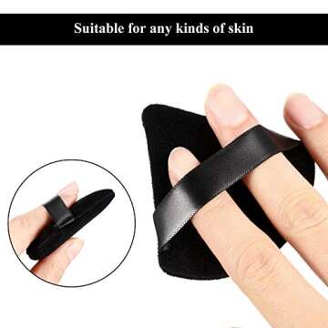 Maitys 12 Pieces Powder Puff Triangle Face Makeup Cosmetic for Loose Powder Soft Body Washable Reusable Foundation Sponge Mineral Wet Dry Makeup Tool(Black, White, Small)