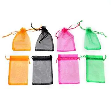 Bezall 100Pcs Colorful Organza Gift Bags, 4x6 Weddings