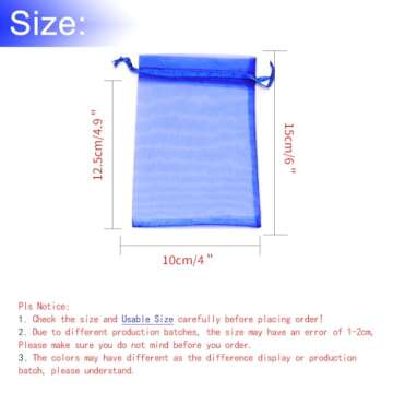 Bezall 100Pcs Colorful Organza Gift Bags, 4x6 Weddings