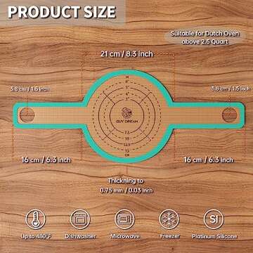 GUYDREMAT Silicone Bread Sling – Food Grade Silicone Baking Mat for Dutch Oven – Heat-resistant ...