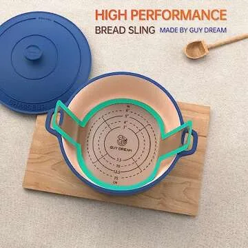 GUYDREMAT Silicone Bread Sling – Food Grade Silicone Baking Mat for Dutch Oven – Heat-resistant Dutch Oven Liner for Sourdough Baking – Easy Cleaning Bread Baking Mat, 2PCs Pack