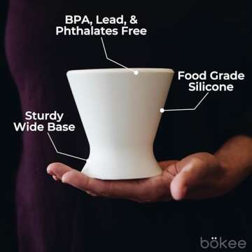 Bökee Ultimate Non-Toxic Silicone Breast Pump and Baby Bottle Holder – Easy One Hand Milk & Formula Prep with Premium Wide Base Suction Cup - Dishwasher Safe - Light Grey, 1-Pack