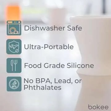 Bökee Ultimate Non-Toxic Silicone Breast Pump and Baby Bottle Holder – Easy One Hand Milk & Formula Prep with Premium Wide Base Suction Cup - Dishwasher Safe - Light Grey, 1-Pack