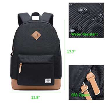 abshoo Classical Basic Womens Travel Backpack For College Men Water Resistant Laptop School Bookbag ...