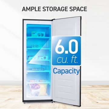 Compact and Energy Efficient Commercial Cool Upright Freezer with Reversible Door 6 Cu Ft