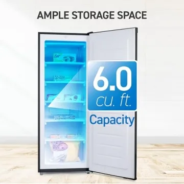 Compact and Energy Efficient Commercial Cool Upright Freezer with Reversible Door 6 Cu Ft