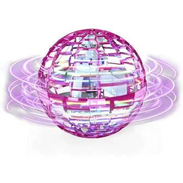 Pink Flying Orb Ball - Fun LED Fidget Spinner for Kids