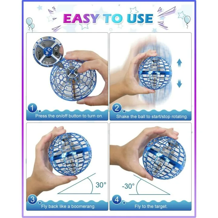 Pink Flying Orb Ball - Fun LED Fidget Spinner for Kids