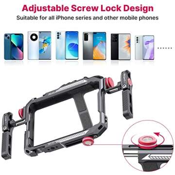 ULANZI Smartphone Video Rig with Handle, LINO Filmmaking Case Aluminum Alloy Phone Video Stabilizer ...
