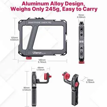 ULANZI Smartphone Video Rig with Handle, LINO Filmmaking Case Aluminum Alloy Phone Video Stabilizer Grip Tripod Mount for Video Maker Videographer with Cold Shoe for iPhone 16 15 Mini Pro Max 8 Plus