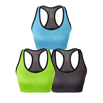 Match Women's Racerback Sports Bras - 3 Pack Seamless