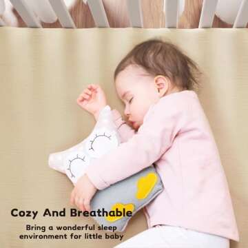 Susurration Muslin Crib Sheets 2Pack 100% Cotton Soft&Breathable Nursery Sheet 28x52inch Baby Fitted Bed Sheets for Standard Crib Mattress&Toddler Bed Mattress (Ice Cream)