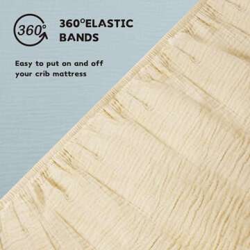 Susurration Muslin Crib Sheets 2Pack 100% Cotton Soft&Breathable Nursery Sheet 28x52inch Baby Fitted Bed Sheets for Standard Crib Mattress&Toddler Bed Mattress (Ice Cream)