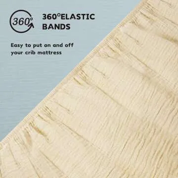 Susurration Muslin Crib Sheets 2Pack 100% Cotton Soft&Breathable Nursery Sheet 28x52inch Baby Fitted Bed Sheets for Standard Crib Mattress&Toddler Bed Mattress (Ice Cream)