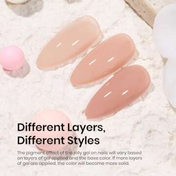 Beetles Nude Gel Nail Polish 15ml Neutral Brown Color Natural spring Gel Polish Set Mocha Mousse Cake Translucent Soak Off U V LED Nail Lamp Nail Art Gel 0.5Oz Gift for Women