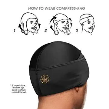 Red by Kiss Premium Bow Wow X Power Wave Durag, 360 Wave Compression Cap for Men & Women, Adjustable Hook-and-Loop Strap, Stylish & Durable, Ideal for Locs, Braids, Finger Waves (Spandex - Black)